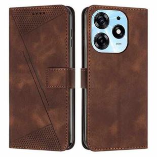 For Tecno Spark 10 Pro Dream Triangle Leather Phone Case with Lanyard(Brown)