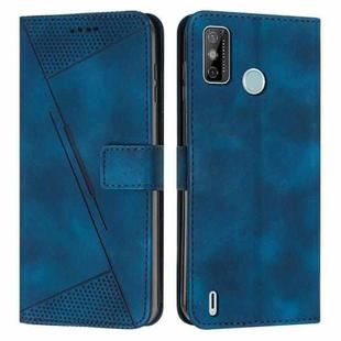 For Tecno Spark Go 2020 Dream Triangle Leather Phone Case with Lanyard(Blue)
