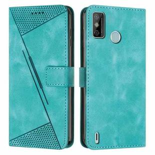 For Tecno Spark Go 2020 Dream Triangle Leather Phone Case with Lanyard(Green)