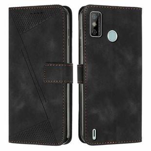 For Tecno Spark Go 2020 Dream Triangle Leather Phone Case with Lanyard(Black)