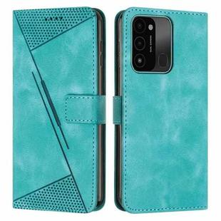 For Tecno Spark Go 2022 Dream Triangle Leather Phone Case with Lanyard(Green)