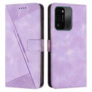 For Tecno Spark Go 2022 Dream Triangle Leather Phone Case with Lanyard(Purple)