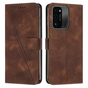 For Tecno Spark Go 2022 Dream Triangle Leather Phone Case with Lanyard(Brown)