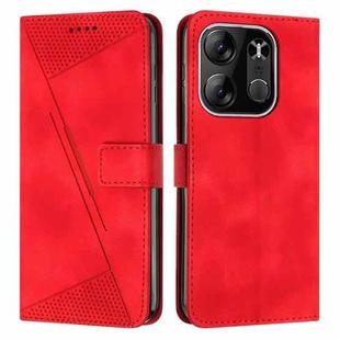 For Tecno Spark Go 2023 Dream Triangle Leather Phone Case with Lanyard(Red)