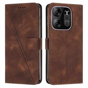 For Tecno Spark Go 2023 Dream Triangle Leather Phone Case with Lanyard(Brown)