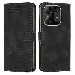 For Tecno Spark Go 2023 Dream Triangle Leather Phone Case with Lanyard(Black)