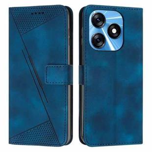 For Tecno Spark 10 / 10C Dream Triangle Leather Phone Case with Lanyard(Blue)