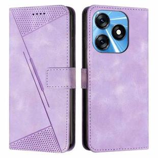 For Tecno Spark 10 / 10C Dream Triangle Leather Phone Case with Lanyard(Purple)