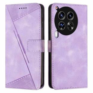 For Tecno Camon 30 Premier Dream Triangle Leather Phone Case with Lanyard(Purple)