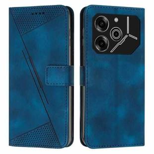 For Tecno Pova 6 Pro Dream Triangle Leather Phone Case with Lanyard(Blue)