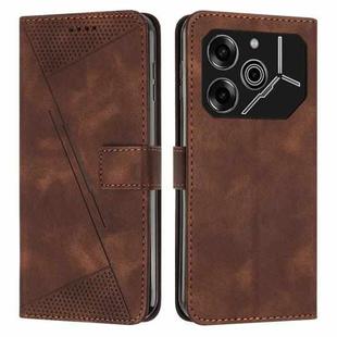 For Tecno Pova 6 Pro Dream Triangle Leather Phone Case with Lanyard(Brown)