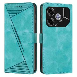 For Tecno Pova 6 Dream Triangle Leather Phone Case with Lanyard(Green)