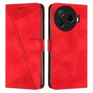 For Tecno Camon 30 Pro 5G Dream Triangle Leather Phone Case with Lanyard(Red)