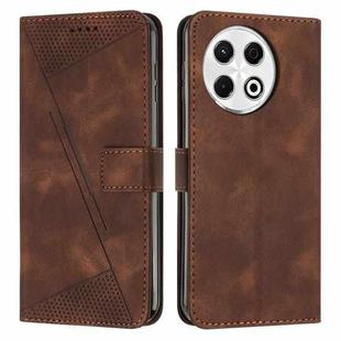 For Tecno Spark 30 Pro Dream Triangle Leather Phone Case with Lanyard(Brown)