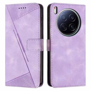 For Tecno Camon 40 Premier Dream Triangle Leather Phone Case with Lanyard(Purple)