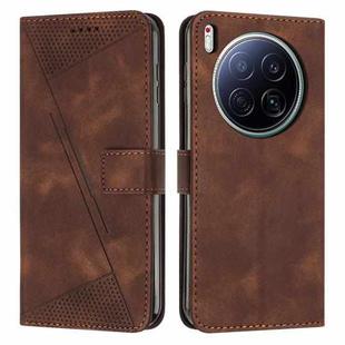 For Tecno Camon 40 Premier Dream Triangle Leather Phone Case with Lanyard(Brown)