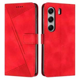 For Tecno Camon 40 Pro 5G Dream Triangle Leather Phone Case with Lanyard(Red)