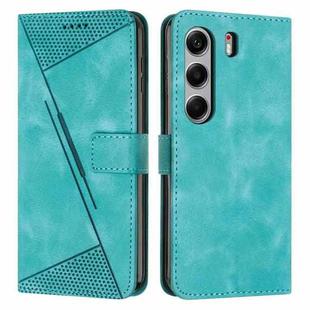 For Tecno Camon 40 Pro 5G Dream Triangle Leather Phone Case with Lanyard(Green)