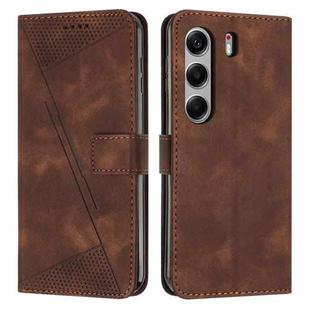 For Tecno Camon 40 Pro 5G Dream Triangle Leather Phone Case with Lanyard(Brown)