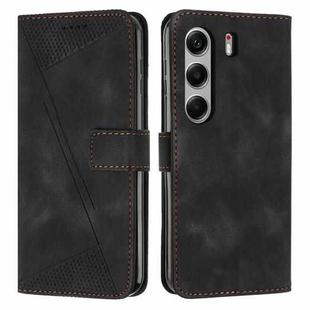 For Tecno Camon 40 Pro 5G Dream Triangle Leather Phone Case with Lanyard(Black)