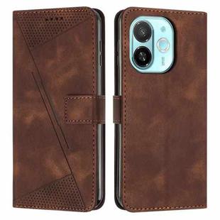 For Tecno Spark 30C 5G / Pop 9 5G Dream Triangle Leather Phone Case with Lanyard(Brown)