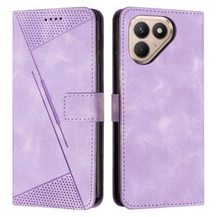 For Tecno Pova 7 4G Dream Triangle Leather Phone Case with Lanyard(Purple)