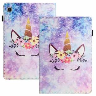 For Samsung Galaxy Tab A7 10.4 2020 Sewing Litchi Texture Smart Leather Tablet Case(Smiling Face)