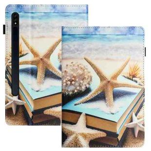 For Samsung Galaxy Tab S7 Sewing Litchi Texture Smart Leather Tablet Case(Starfish)