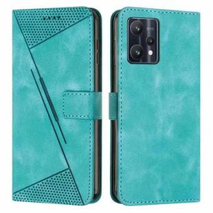 For Realme 9 Pro Dream Triangle Leather Phone Case with Lanyard(Green)
