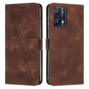 For Realme 9 Pro Dream Triangle Leather Phone Case with Lanyard(Brown)