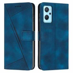 For Realme 9i Dream Triangle Leather Phone Case with Lanyard(Blue)