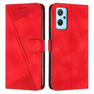 For Realme 9i Dream Triangle Leather Phone Case with Lanyard(Red)