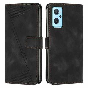 For Realme 9i Dream Triangle Leather Phone Case with Lanyard(Black)