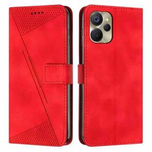 For Realme 9i 5G Dream Triangle Leather Phone Case with Lanyard(Red)