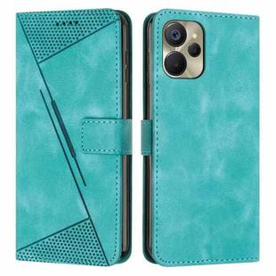 For Realme 9i 5G Dream Triangle Leather Phone Case with Lanyard(Green)