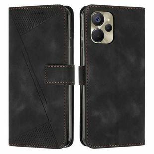 For Realme 9i 5G Dream Triangle Leather Phone Case with Lanyard(Black)