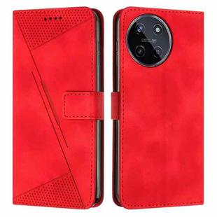 For Realme 11 4G Global Dream Triangle Leather Phone Case with Lanyard(Red)