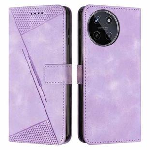 For Realme 11 4G Global Dream Triangle Leather Phone Case with Lanyard(Purple)