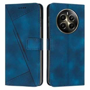 For Realme 12+ Dream Triangle Leather Phone Case with Lanyard(Blue)