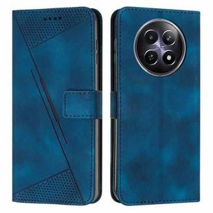 For Realme 12 Dream Triangle Leather Phone Case with Lanyard(Blue)