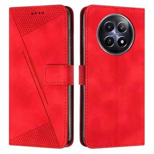 For Realme 12 Dream Triangle Leather Phone Case with Lanyard(Red)