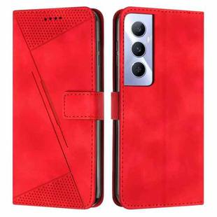 For Realme C65 4G Dream Triangle Leather Phone Case with Lanyard(Red)