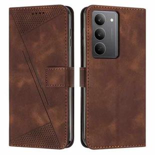 For Realme C75 / V60 Pro Dream Triangle Leather Phone Case with Lanyard(Brown)