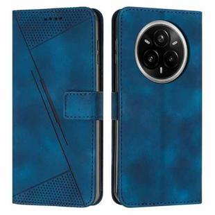 For Realme 14 Pro+ Dream Triangle Leather Phone Case with Lanyard(Blue)
