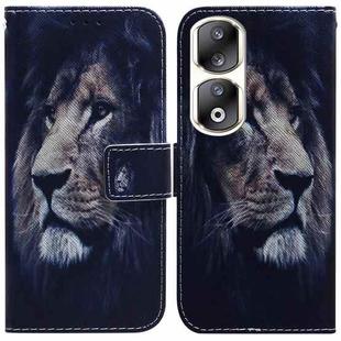 For Honor 90 Pro Coloured Drawing Flip Leather Phone Case(Lion)