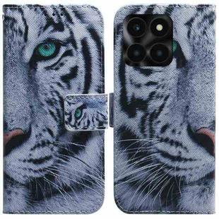 For Honor X6a Coloured Drawing Flip Leather Phone Case(Tiger)
