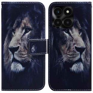 For Honor X6a Coloured Drawing Flip Leather Phone Case(Lion)