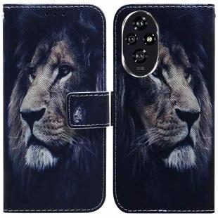 For Honor 200 Coloured Drawing Flip Leather Phone Case(Lion)