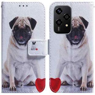 For Honor 200 Lite Global Coloured Drawing Flip Leather Phone Case(Pug)