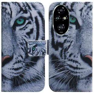 For Honor 200 Pro Coloured Drawing Flip Leather Phone Case(Tiger)